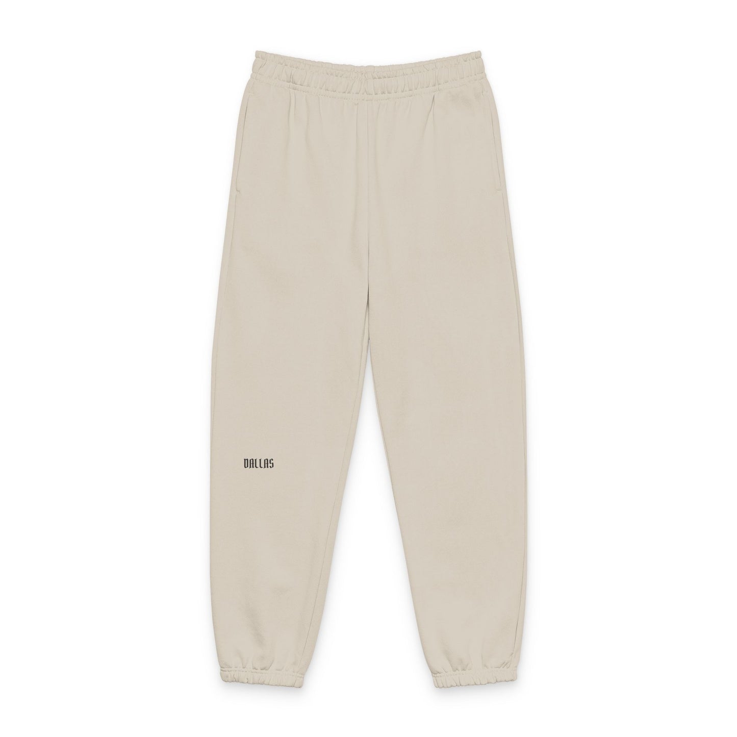 Minimalist 'Dallas' Logo Sweatpants — Neutral Cozy Joggers