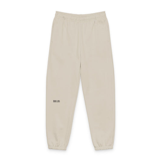 Minimalist 'Dallas' Logo Sweatpants — Neutral Cozy Joggers