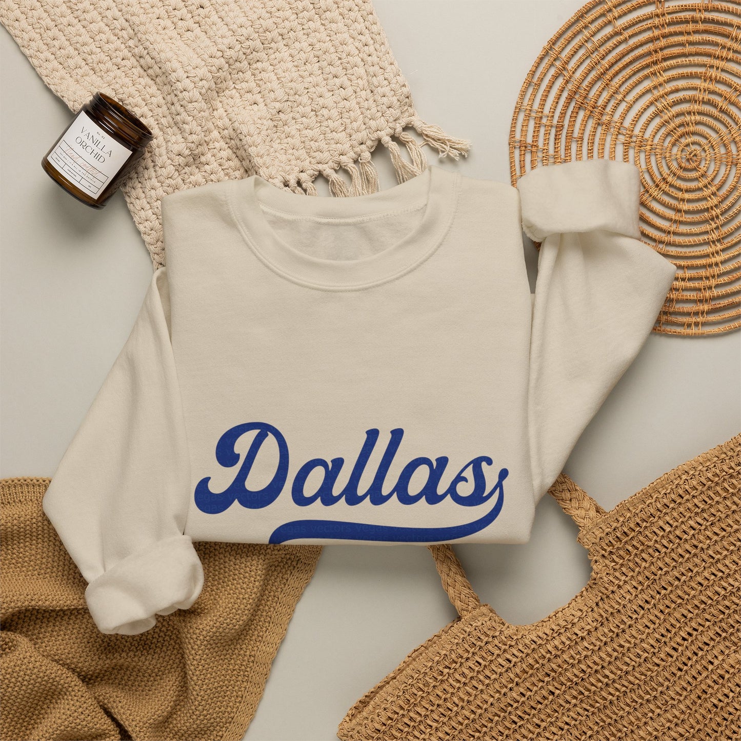 Dallas Navy Script Sweatshirt — City Edition