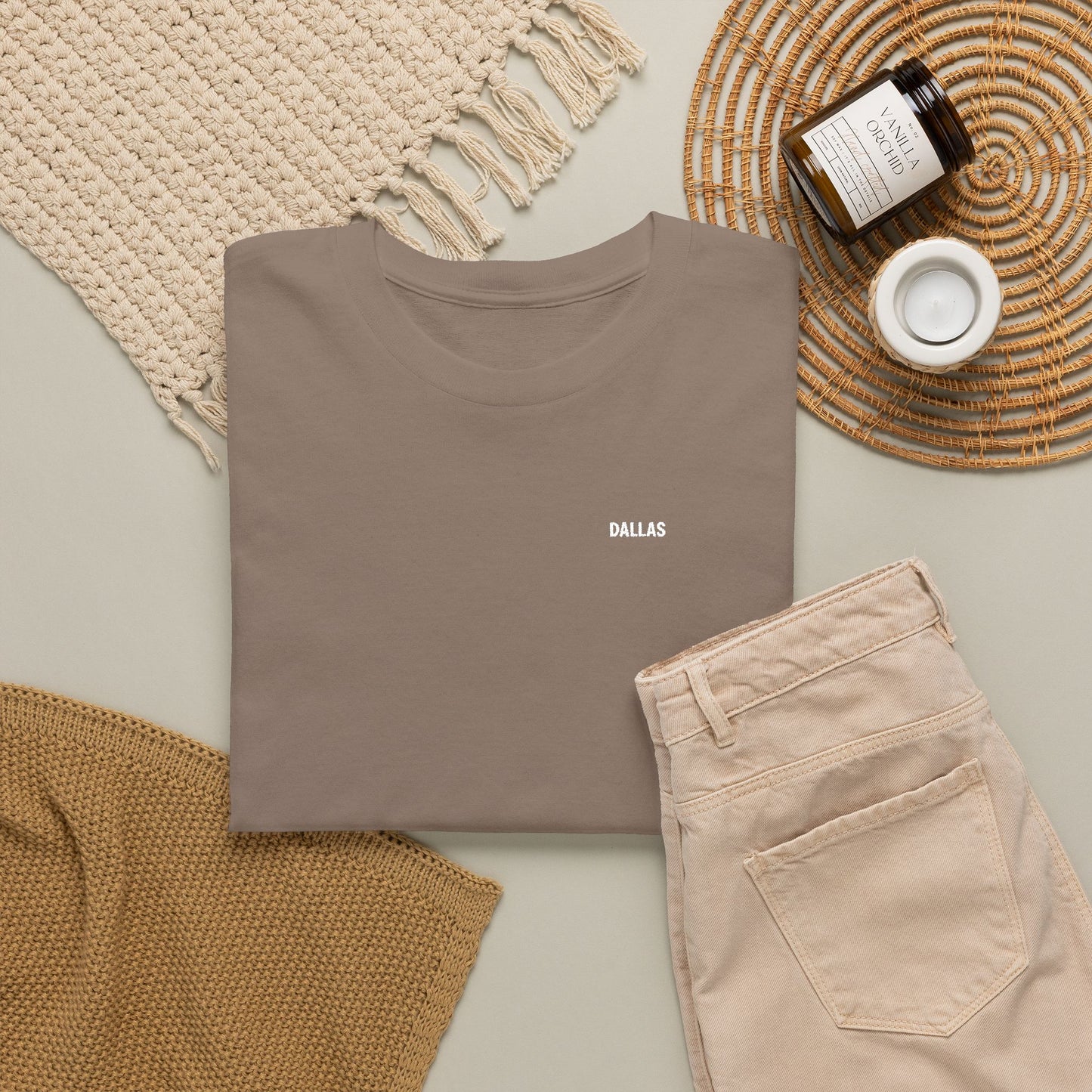 T-Shirt — Minimal 'SMILE' Chest Logo Tee, Small Script Graphic