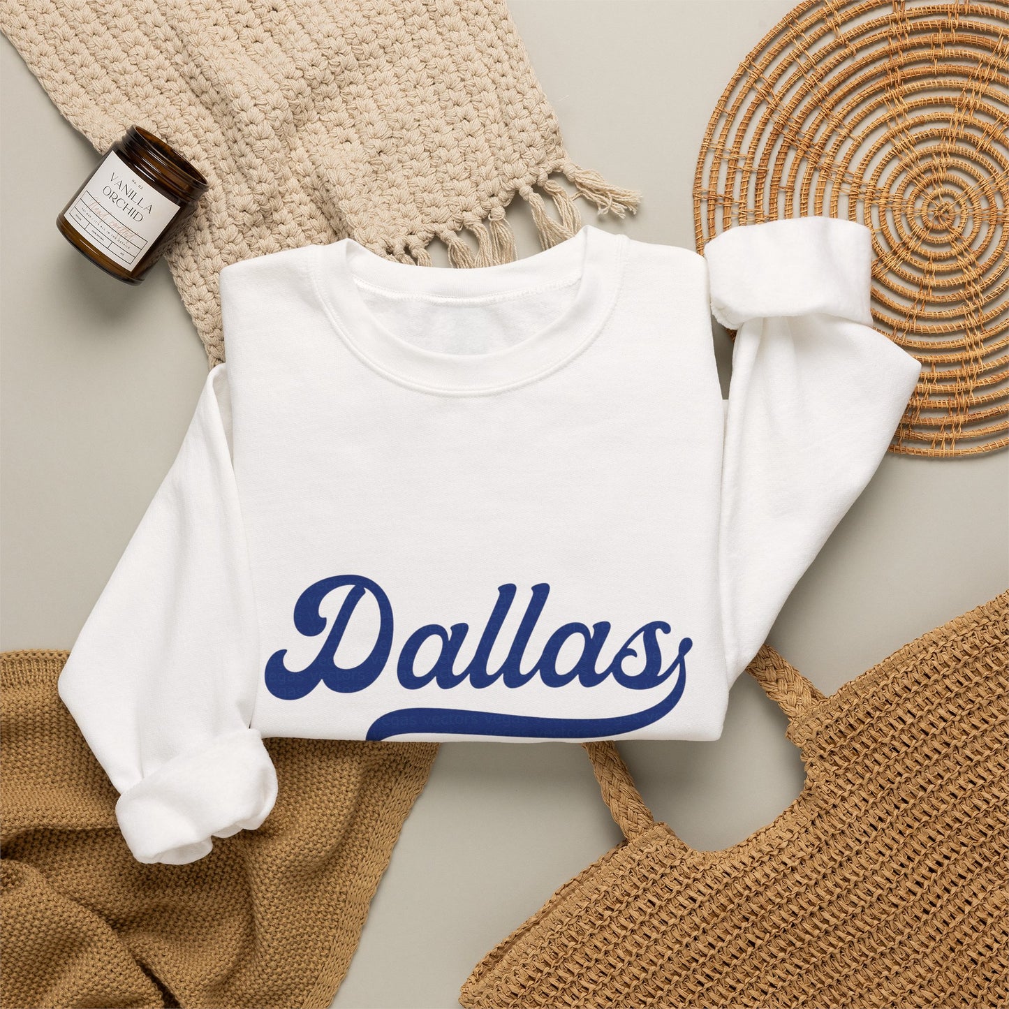 Dallas Navy Script Sweatshirt — City Edition