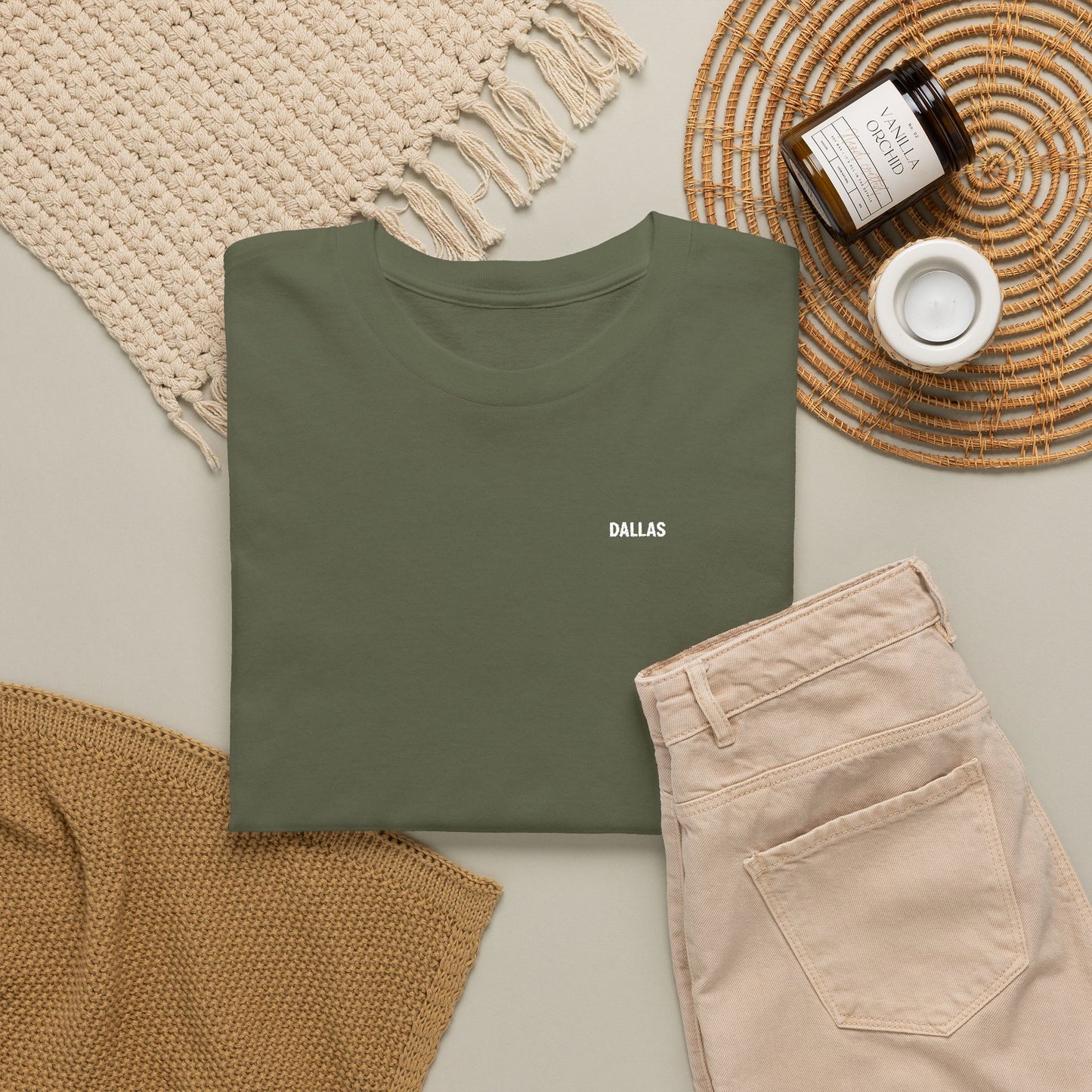 T-Shirt — Minimal 'SMILE' Chest Logo Tee, Small Script Graphic