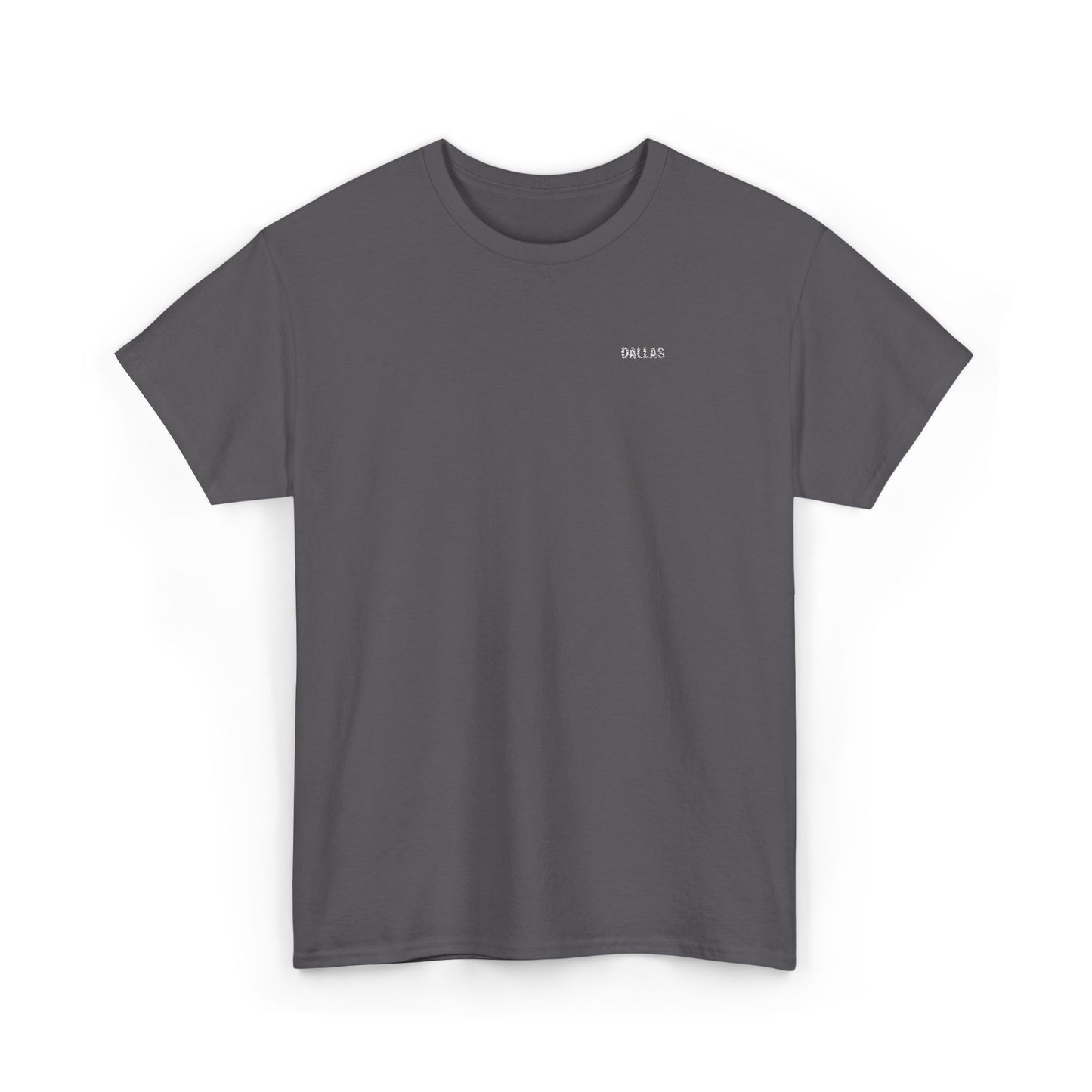 T-Shirt — Minimal 'SMILE' Chest Logo Tee, Small Script Graphic